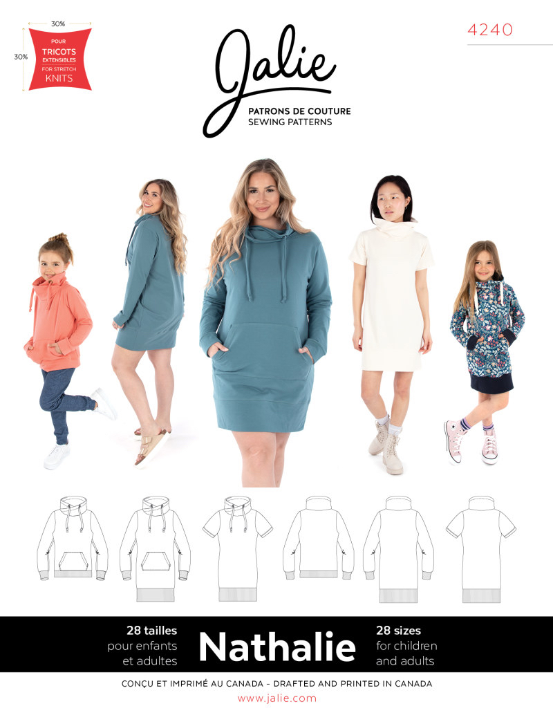 Nathalie Wrap Funnel Neck Sweatshirt and Tunic by Jalie