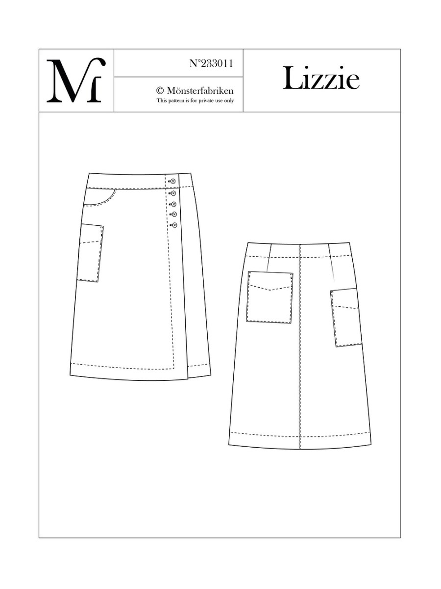 Lizzie Skirt Pattern 90 - 106cm Hip by Monsterfabriken