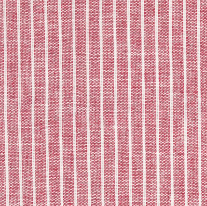 Red Yarn Dyed Wide Stripe Linen Cotton Blend from Carbury by Modelo Fabrics