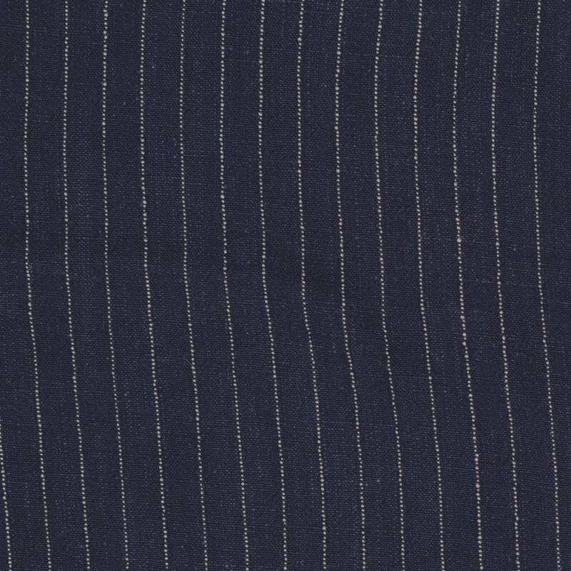 Navy Stripe Viscose Linen Slub From Berkley By Modelo Fabrics