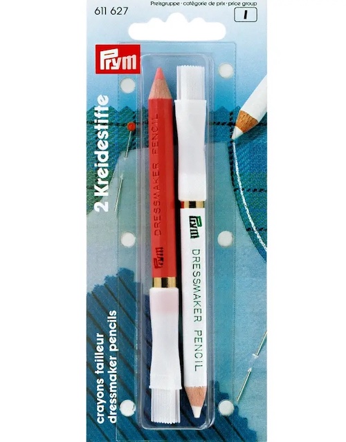 Prym Chalk Pencils & Brush White/pink