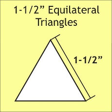 1.5 Inch Equilateral Triangles 75 Pieces - Paper Piecing