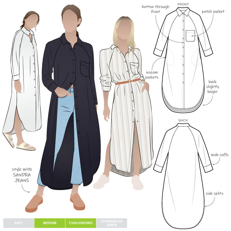 Anais Woven Dress Pattern Size 18-30 By Style Arc