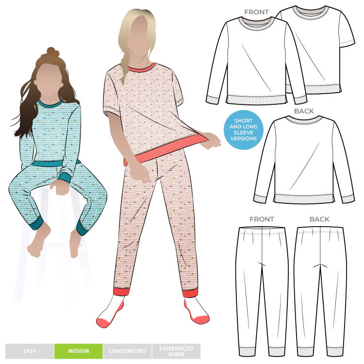 Childrens PJ Set Pattern Size 2-14 By Style Arc