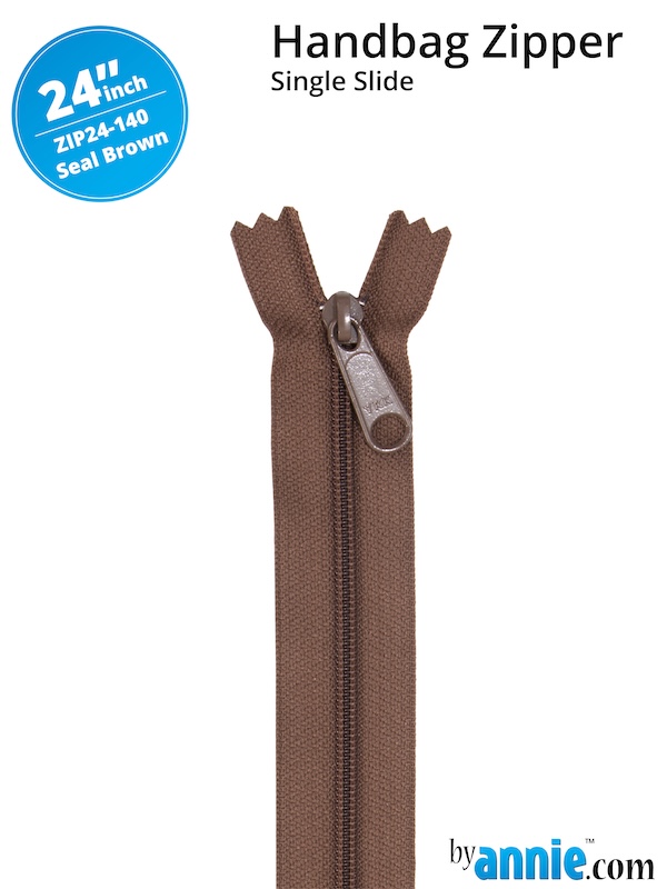 Single Slide Bag Zipper 24in Seal Brown From ByAnnie (ZIP24-140)