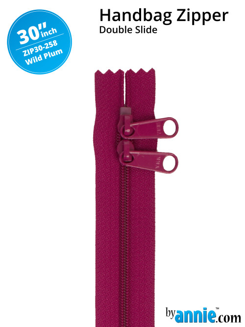 Double Slide Bag Zipper 30in Wild Plum