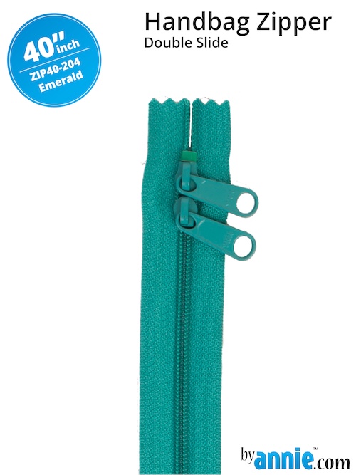 Double Slide Bag Zipper 40in Emerald From ByAnnie (ZIP40-204)