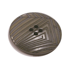 Acrylic Button 4 Hole Deep Ridged 25mm Taupe