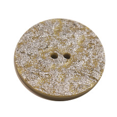 Acrylic Button 2 Hole Metallic 14mm Yellow / Silver