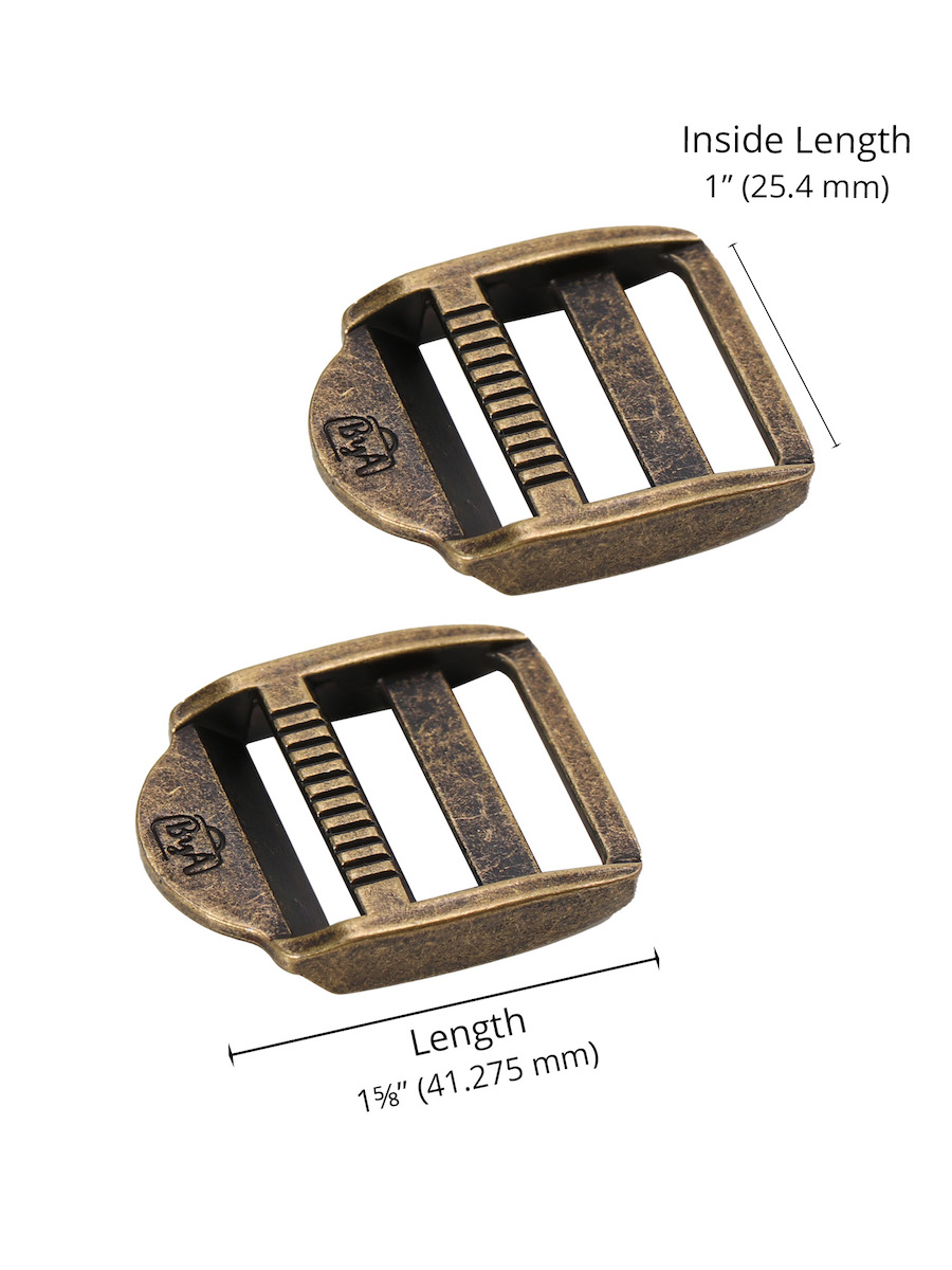 Strap Adjuster - Antique Brass - 1 In (24mm) Pack Of 2 Byannie