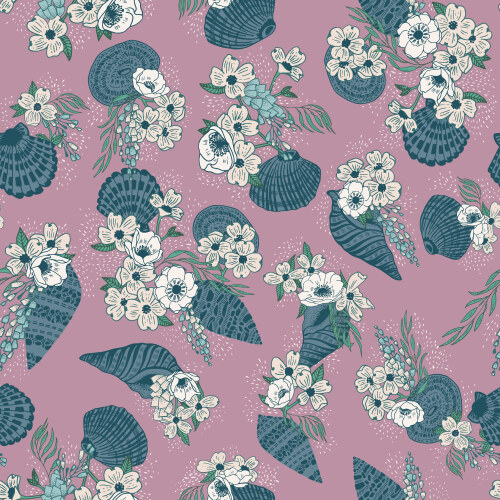 Sea Bouquet in Dusty Pink from Seashell Serenade by Jayme Murray for Cloud9 Fabrics (Avail Jun)