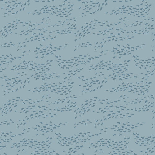 Fish School in Dusty Blue from Seashell Serenade by Jayme Murray for Cloud9 Fabrics (Avail Mar)