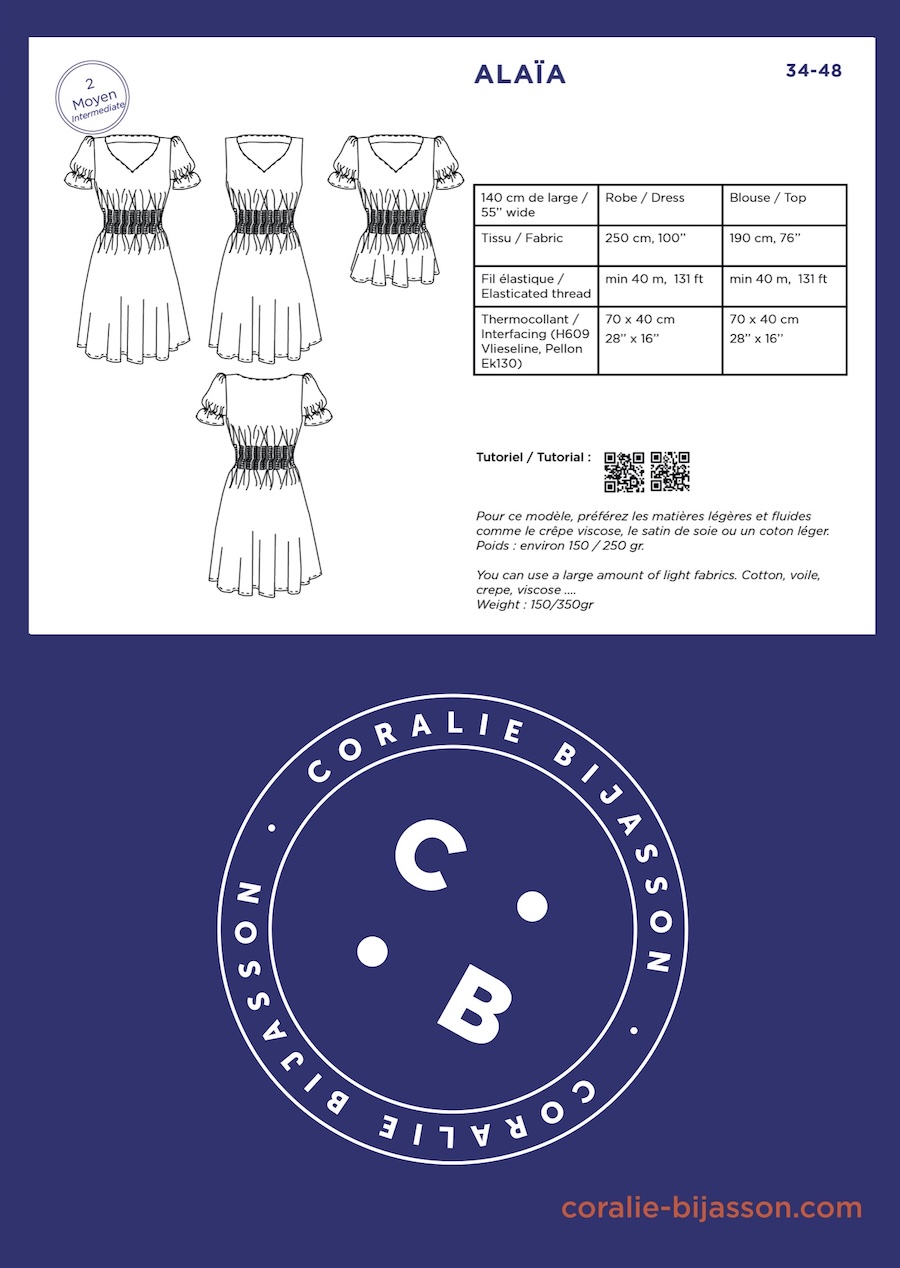 Alaia Dress And Blouse Pattern By Coralie Bijasson (Avail May)