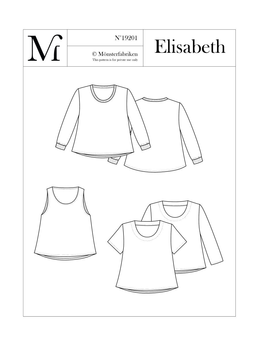 Elisabeth Top Pattern 80 - 96cm Chest by Monsterfabriken