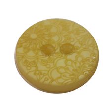 Acrylic Button 2 Hole Engraved 28mm Yellow