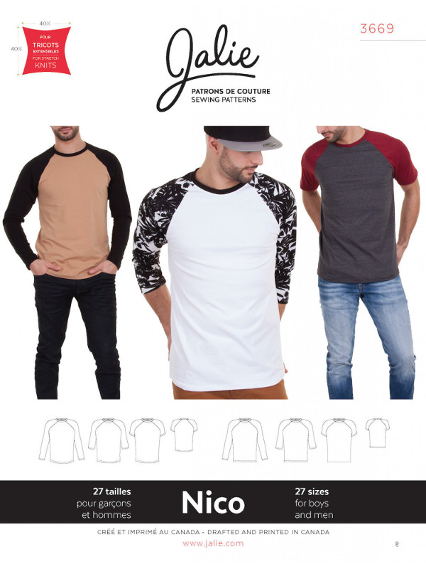 Nico Raglan Tees Pattern by Jalie