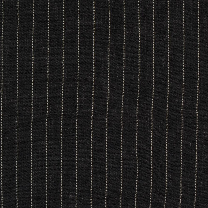 Black Stripe Viscose Linen Slub From Berkley By Modelo Fabrics