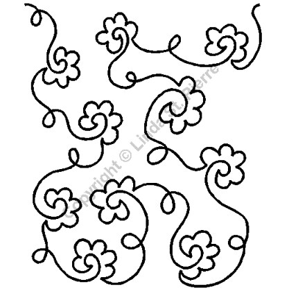 Floral Background Quilting Stencil Size: 8in or 20.3cm