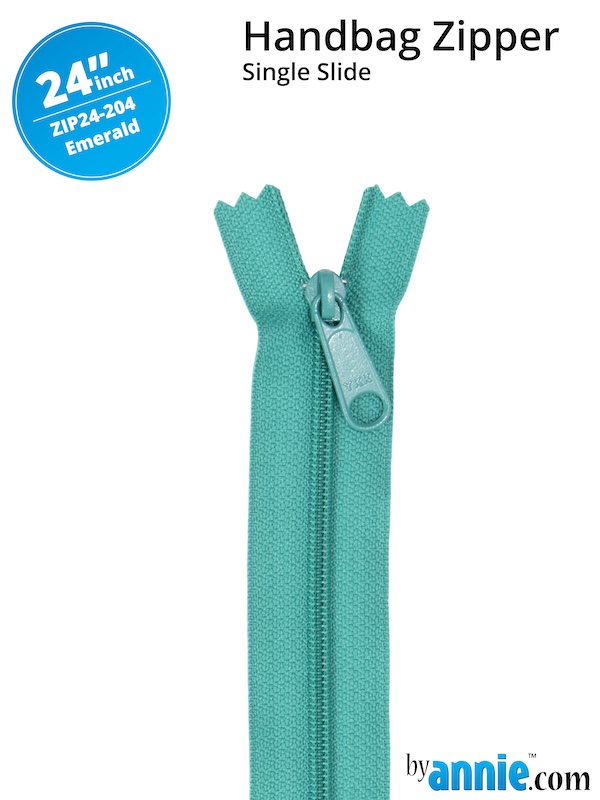 Single Slide Bag Zipper 24in Emerald From ByAnnie (ZIP24-204)