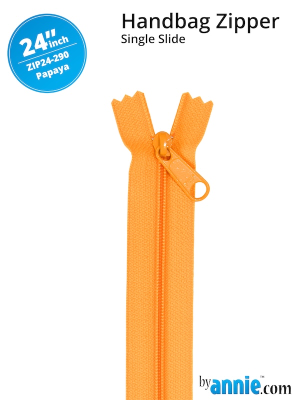 Single Slide Bag Zipper 24in Papaya From ByAnnie (ZIP24-290)
