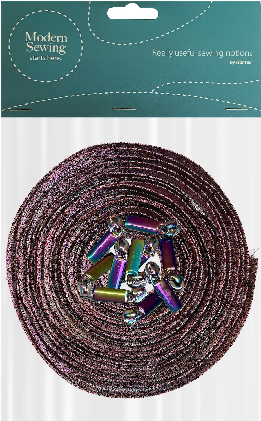 Multi Metallic With Rainbow Teeth #5 Continuous Zip With Pulls - 5m And 10 Pulls