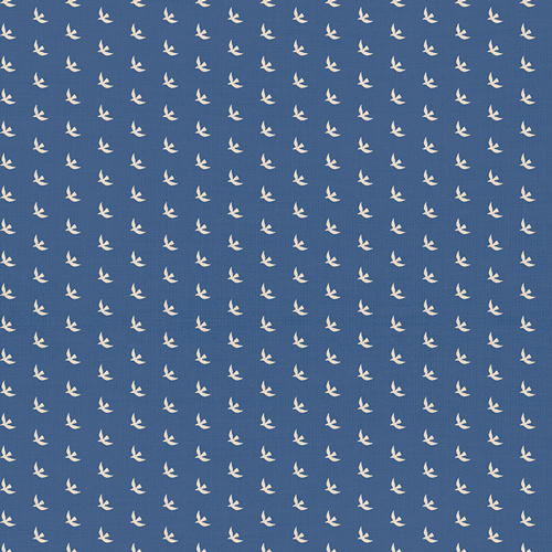 Birds in Blue Jay from Picnic Wovens by Suzy Quilts for AGF