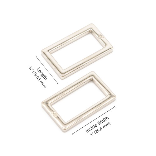 Rectangle Ring - Nickel - 1 in (24mm) Pack of 2 From ByAnnie