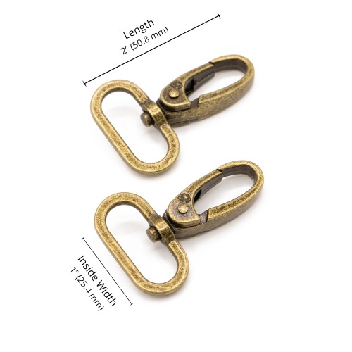 Swivel Hook - Antique Brass - 1 in (24mm) Pack of 2 From ByAnnie