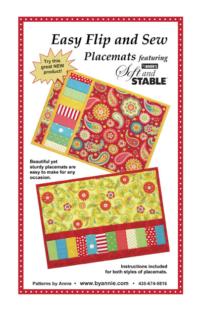 Easy Flip and Sew Placemats Pattern From ByAnnie (PBA208)