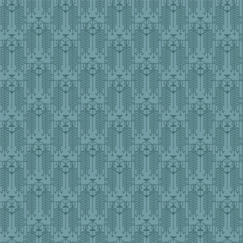 Design A Echo Blue from The House Beautiful Inspired by Frank Lloyd Wright for Cloud9 Fabrics
