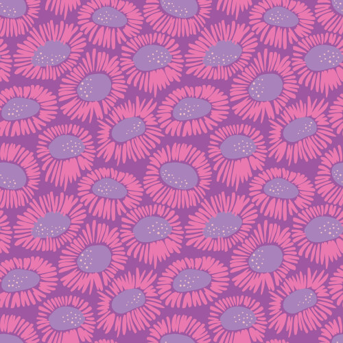 Wild Daisies from Wonder Jungle in Purple/Pink by Pip & Lo for Cloud9 Fabrics (Avail Jun)