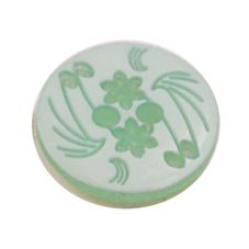 Acrylic Button 2 Hole Engraved 14mm Aqua