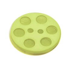 Acrylic Button 2 Hole Indented Circle 12mm Lime