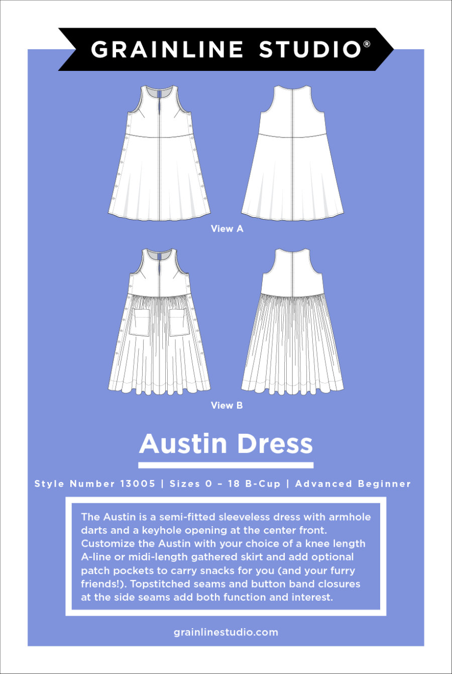 Austin Dress Pattern Size 0-18 by By Grainline Studio