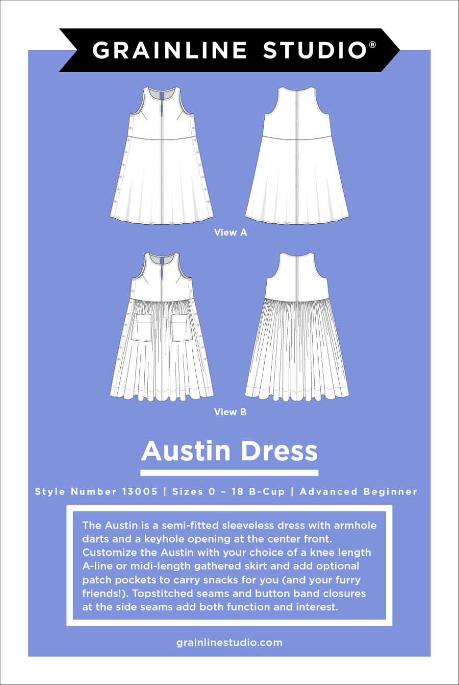 Austin Dress Pattern Size 0-18 by By Grainline Studio (Avail Mar)