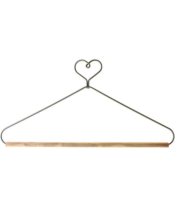 6in Heart Wire Hanger With 0.25in Dowel