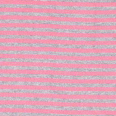 Pink / Heathered Grey Striped Tubular Ribbing by Modelo Fabrics