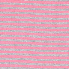 Pink / Heathered Grey Striped Tubular Ribbing by Modelo Fabrics