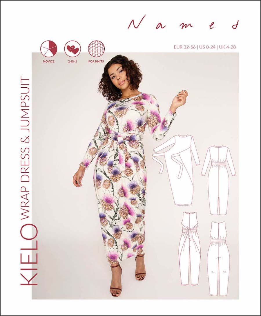 Kielo Wrap Dress and Jumpsuit Pattern by Named Clothing
