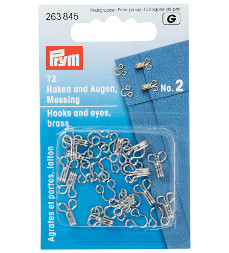 Prym Hooks And Eyes Brass Size 2 Silver Colour