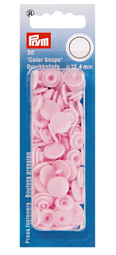 Prym Pale Pink Non-sew Colour Snaps - 12.4mm 30 Pieces