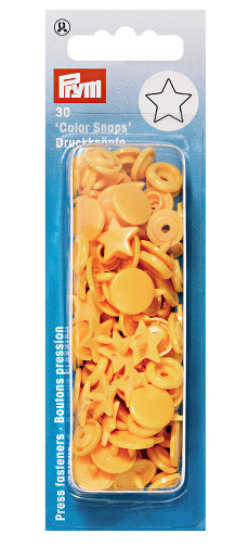 Prym Yellow Star Non-sew Colour Snaps - 12.4mm 30 Pieces