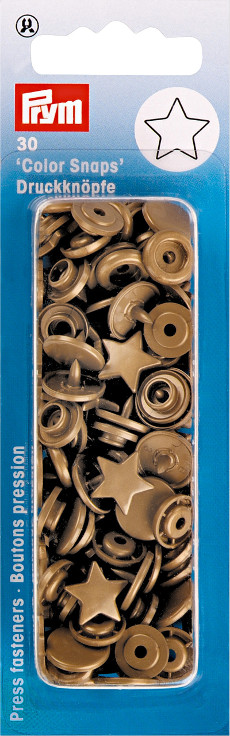 Prym Gold Star Non-sew Colour Snaps - 12.4mm 30 Pieces