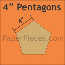 4 Inch Pentagons 6 Pieces - Paper Piecing