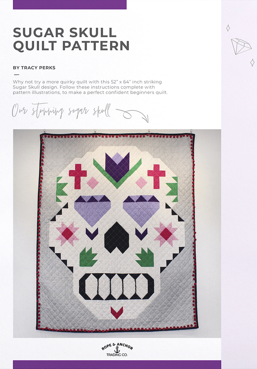 Sugar Skull Quilt Pattern Booklet by Rope & Anchor Trading