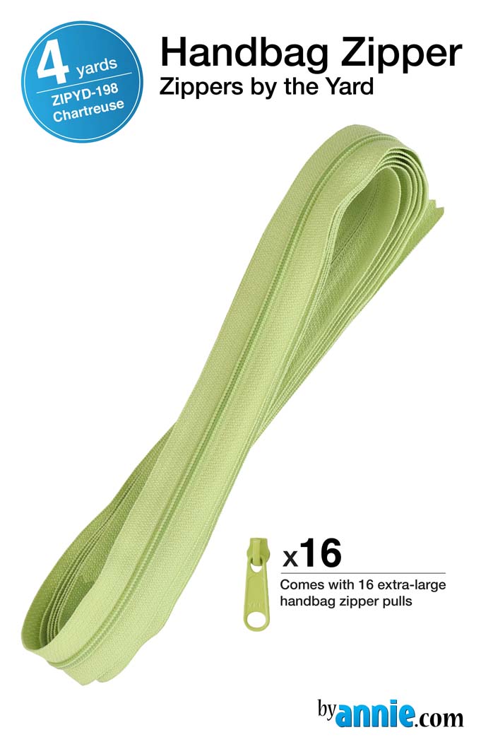 Zipper By The Yard Chartreuse From Byannie (Avail Mar)