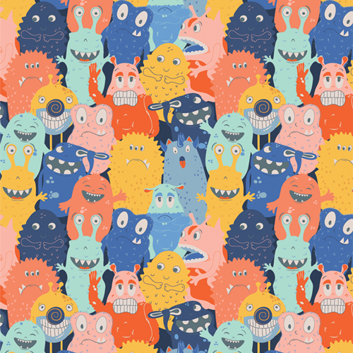 Monster Parade in Flannel from MonsterVille by AGF Studio for AGF (Avail Apr)