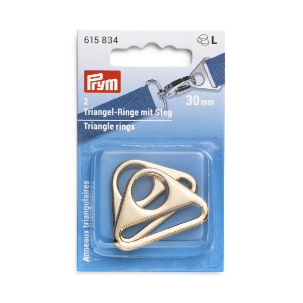 Prym Triangle Rings 30mm New Gold 2 pc