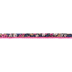 Black Floral Crochet-edged Poplin Bias Binding Double Fold - 15mm X 25m