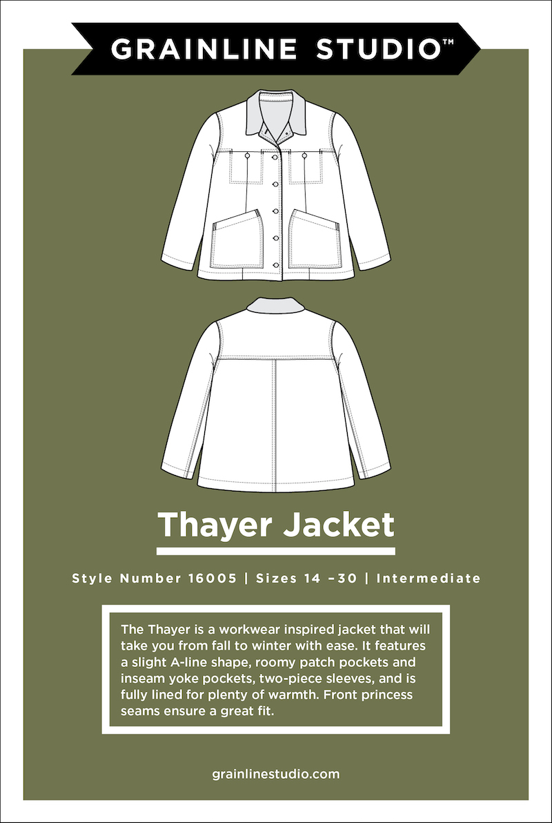 Thayer Jacket Pattern Size 14-30 by Grainline Studio